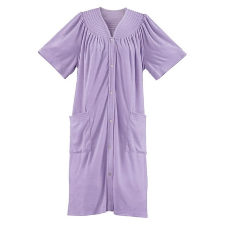 Short Sleeve Terry Snap Robe by Sawyer Creek