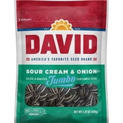 DAVID Roasted and Salted Sour Cream Jumbo Sunflower Seeds, Keto Friendly, 5.25 oz, 12 Count (Pack of 1)