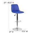 thumbnail image 5 of Blue Vinyl Embellished Stitch Adjustable Height Barstool, 5 of 10