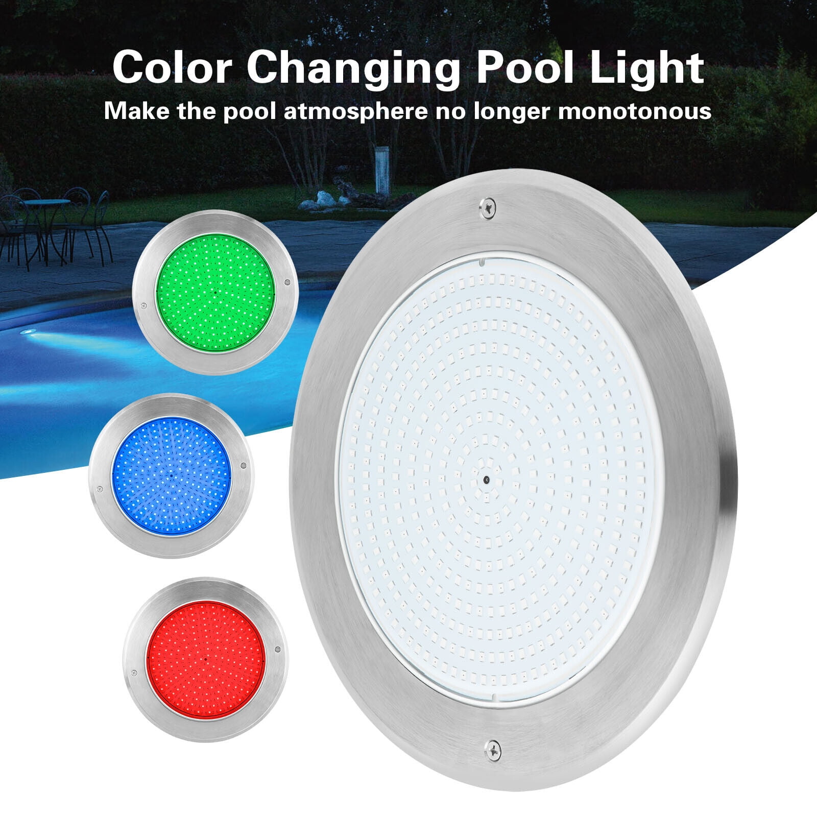 12V Inground Swimming Pool Lights,35W IP68 Waterproof Stainless Steel