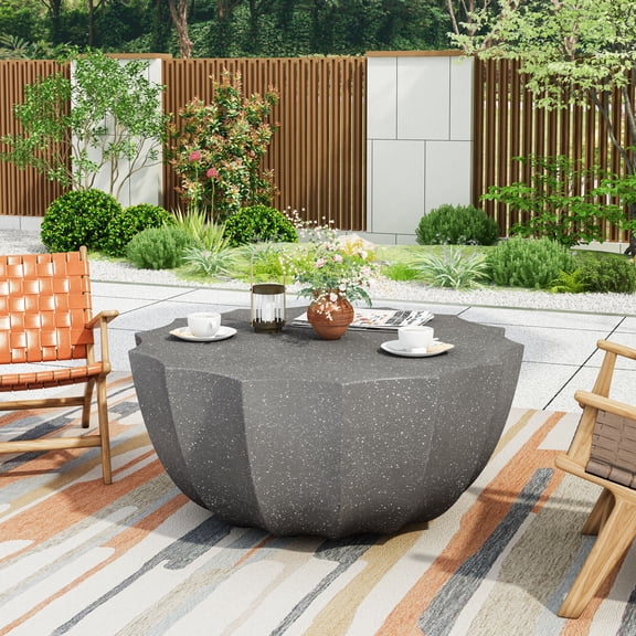 35.43" Grey Cement - Weather-Resistant & Durable - For Patio, Garden & Balcony, Easy to Maintain