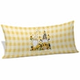 thumbnail image 2 of Gnomes Sunflowers Body Pillow Covers 20"x60", Pastoral Botanical Yellow Plaid Soft Brushed Microfiber Breathable Throw Pillow Covers, Pillowcase with Zipper for Couch Sofa Bedroom Living Room, 2 of 9