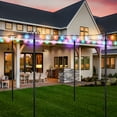 thumbnail image 2 of Costway 8ft String Light Poles 2 Pack Outdoor Metal Poles w/Top Arc Hook & 5-Prong Base, 2 of 10
