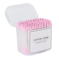 thumbnail image 3 of EeaseMX 2 paquetes/400 bastoncillos de algodón multiusos de doble cabezal para maquillaje, herramienta de limpieza desechable para viajes en casa (rosa), 3 of 7