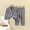 Gray, variant on Fall Winter Outfit Set New Children's Spring Checkered Printed Lightweight Long Sleeve V-Neck   Pants Home Clothes Pajama Set Style B-3 Yellow 140