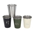 thumbnail image 5 of 4 Uds 350ML taza de agua de acero inoxidable taza de café vaso para cerveza barbacoa Beige verde negro plata, 5 of 5