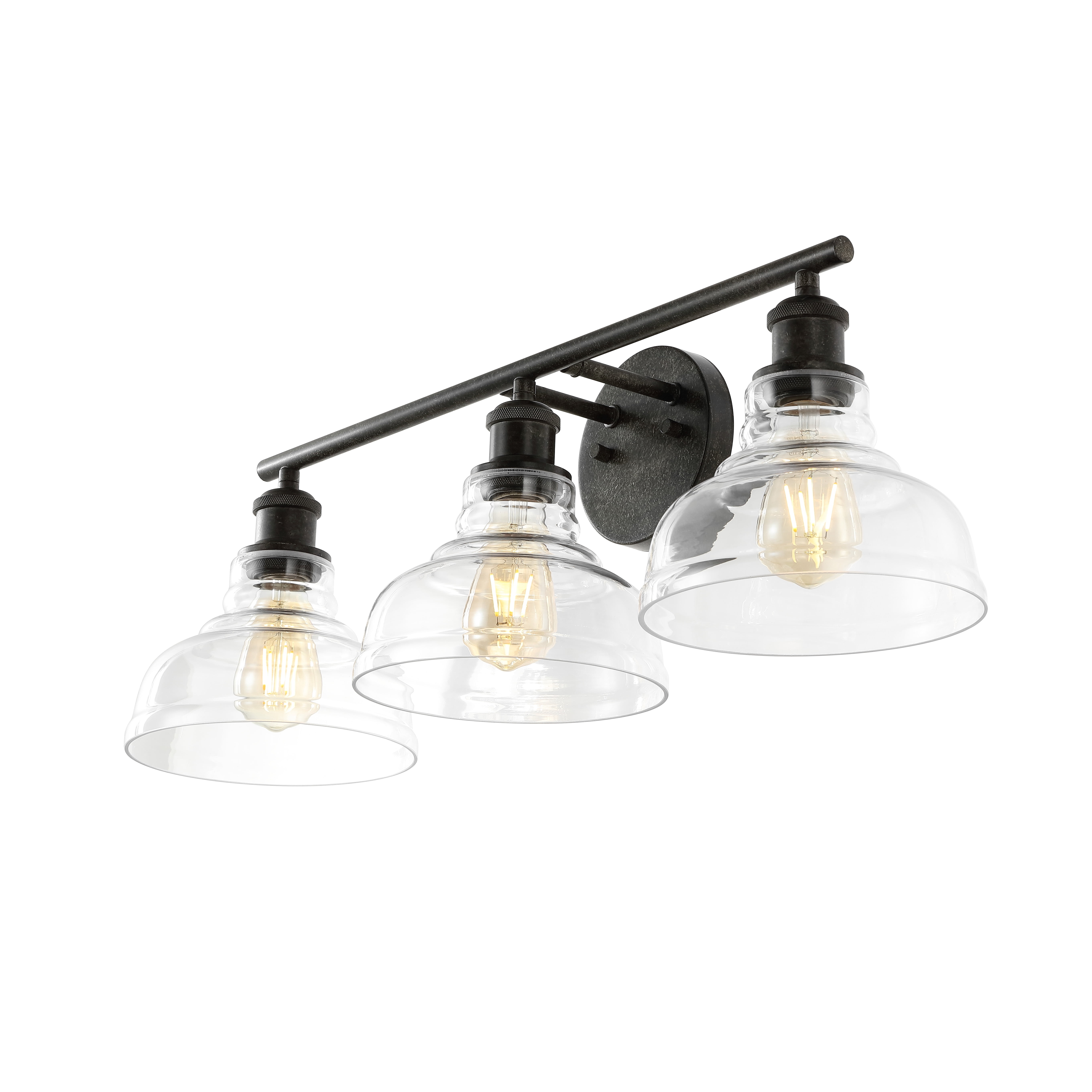 Safavieh Calyna 3-Light 27.25" Industrial Iron Sconces, Black