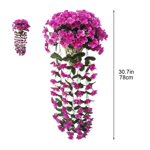 WNFJR Artificial Hanging Plants for Outdoors - Silk Faux Flowers with Long Trailing Vines, UV Resistant Realistic Decor for Porch Patio Front Door Spring Summer(78cm)