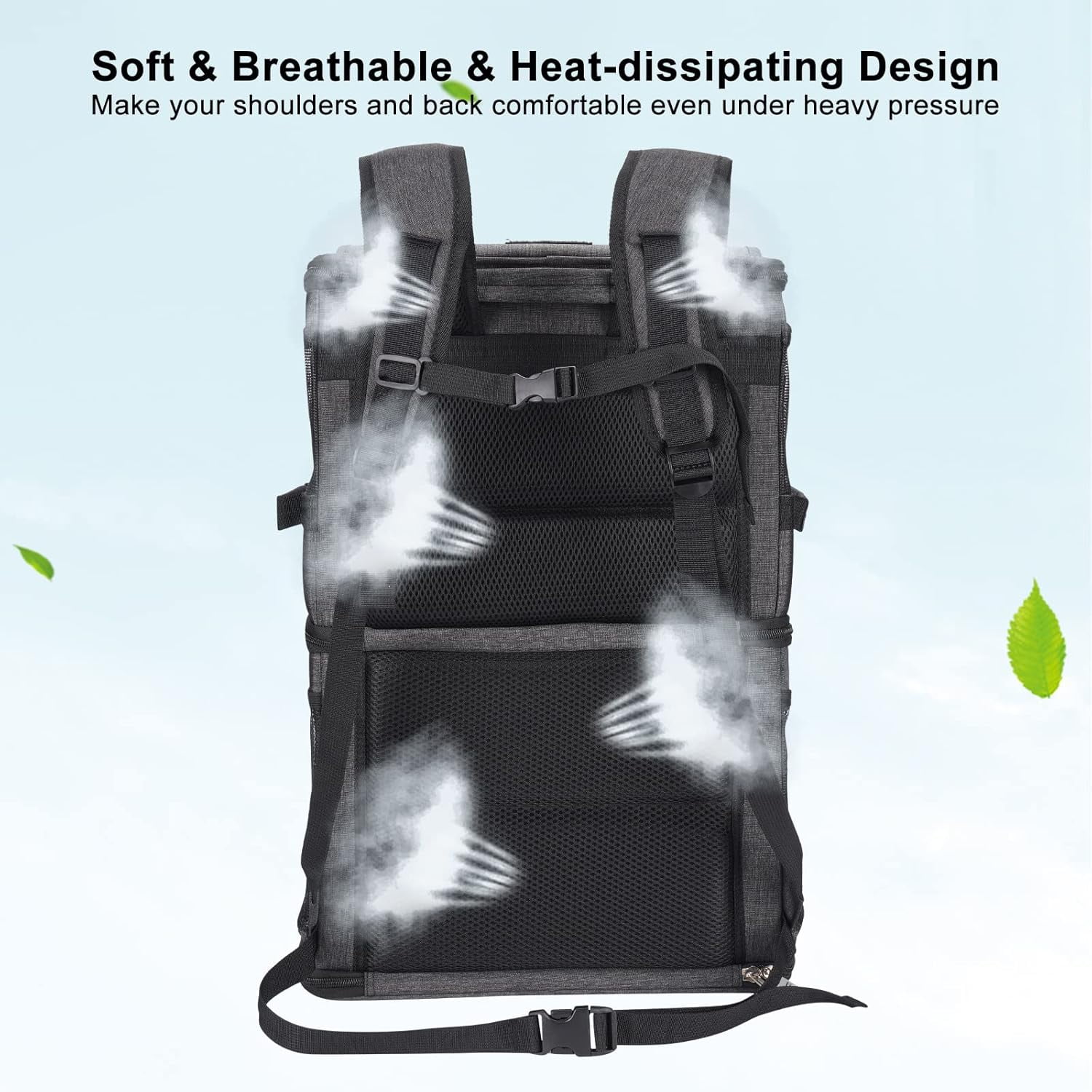 bathprove  2-in-1 Double Pet Carrier Backpack for Small Cats and Dogs, Portable Pet Travel Carrier, Super Ventilated Design, Ideal for Traveling/Hiking/Camping, Black