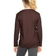 thumbnail image 3 of Stretch Is Comfort Girl's Poly/Spandex Crew Neck Long Sleeve Top Brown X-Large, 3 of 6