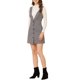 thumbnail image 2 of INSPIRAR CHIC Vestido Tirantes Sin Mangas Pinafore Houndstooth L Blanco Marrón, 2 of 8