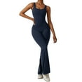 thumbnail image 3 of HXWCHs Women's Flared Yoga Pants Wide Straight Leg Sports Trousers with Pockets Dark Blue XL, 3 of 6