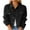 Black, variant on Lovskoo Women's Casual Cropped Denim Jacket Lapel Button Up Long Sleeve Western Basic Trucker Jean Jacket Biker Coat Tops Black