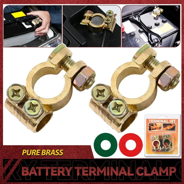 OEMASSIVE 2 Pzas Abrazadera Positiva y Negativa para Auto Battery Connection Arandelas de Cable para Terminal de Poste Superior