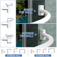 thumbnail image 4 of Adjustable Curved Shower Curtain Rod, 38 to 72 Inches, 0.9 mm Thick Aluminum, Wall Mounted, White, 4 of 7