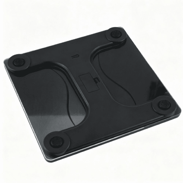 Alvantor Digital Bathroom Scale, 397 lb Capacity, 0.1 kg Increments, Backlit LCD, 6 mm Tempered Glass, Black