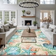 thumbnail image 3 of 5'x8' Area Rugs, Beach Coastal Indoor Outdoor Area Rug for Living Room Bedroom, Summer Coral Starfish Nautical Ocean Vintage Washable Bathroom Rugs Kitchen Floor Carpet Mats Home Decor Aesthetic, 3 of 8