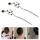 thumbnail image 3 of 2pcs Rose Flower Hair Sticks Flower Hair Pin Retro Hair Chopstick Bun Hair Holder, 3 of 4