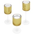thumbnail image 3 of Koyal Wholesale Gold Long Stem Glass Candle Holder, Set of 3, 3 of 5