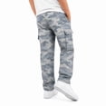 thumbnail image 4 of MDUKONU Boys Y2K Camo Cargo Pants Loose High Straight Leg Denim Pants with Pockets Size: 7-8 Years Sky Blue, 4 of 5