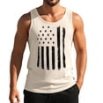 thumbnail image 2 of Casual Men's Tank Top with American Flag Graphic and Sleeveless Cut Featuring Breathable Fabric for Summer Heat Gym Sessions Fishing Trips Beige L, 2 of 4