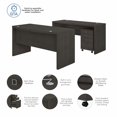 thumbnail image 3 of BBF Echo Bow Front Desk and Credenza with Mobile File Cabinet, 3 of 10