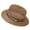 Khaki, variant on Women Wide Brim Straw Boater Hat UPF Sun Protection Foldable Beach Fedora with Rhinestone Buckle Ribbon