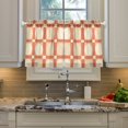 thumbnail image 2 of Yayeee Kitchen Curtains Tier Pair Light Filtering 27"x24" Rod Pocket Short Cafe Window Panel, Beige Geometric, 2 of 7