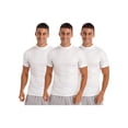thumbnail image 3 of Lejafay 3Pcs Mens Mock Turtleneck Solid Color Pullover T-Shirt Short Sleeve Slim Fit Tops Undershirt White XXL, 3 of 5