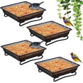 thumbnail image 1 of Nuogo 4 Pcs Platform Bird Feeder 7 Inches Ground Bird Feeder Tray for Outside Metal Squirrel Feeders Rust Resistant Mesh Seed Tra, 1 of 7