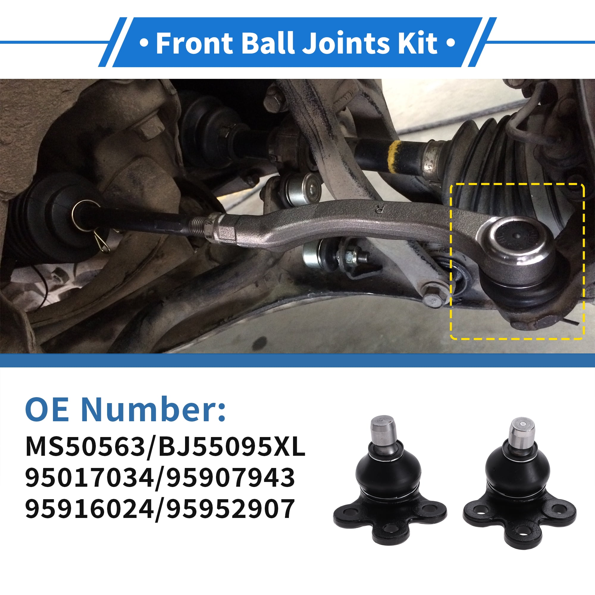 Unique Bargains 2 Pcs Front Upper Ball Joints for Buick Encore 2013-2022 Suspension Ball Joint Kit No.MS50563/BJ55095XL/95017034/95907943/95916024/95952907