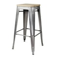 thumbnail image 3 of Artdeco Home Temecula 30" Backless Metal Bar Stool with Wooden Seat (Set of 4), 3 of 4