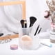 thumbnail image 3 of Portalápices de plástico para brochas de maquillaje, organizador de almacenamiento de brochas de cosméticos para baño, 3 compartimentos todo en uno, 3 of 5