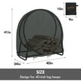 thumbnail image 3 of HOMEYA 40-inch Log Hoop Firewood Rack Cover Outdoor Round Storage, Waterproof Sun Protector, 3 of 9