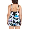 thumbnail image 5 of Ocean Blues Women’s Ruched One Piece Swimsuit Floral Plus Size 1-Piece Swimwear Tummy Control Retro One Piece Bathing Suit for Women, 5 of 7