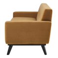 thumbnail image 4 of Loveseat Sofa, Brown, Velvet, Modern Contemporary, Mid Century Living Hotel Lounge Cafe Lobby, 4 of 8