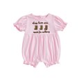thumbnail image 1 of SUNSIOM Baby Girls Romper, Short Sleeve Crew Neck Embroidery Boots Letters Infant Bodysuit Summer Clothes, 1 of 6