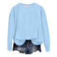 thumbnail image 4 of WEIWEN Crewneck Sweatshirt for Women Loose Fit Ocean Life Sea Whale Beach 90s Vintage Graphic Long Sleeve Shirts for Women Dressy Casual Fall Sweaters Womens Clothes Sky Blue, XXL, 4 of 5