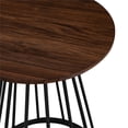 thumbnail image 5 of Table d'Appoint en Bois Moderne de 16 Po avec Base en Métal - Noyer Foncé / Noir, 5 of 5