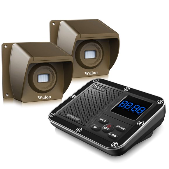 Alarma de entrada inalámbrica Wuloo con alcance de 1800 pies con batería recargable