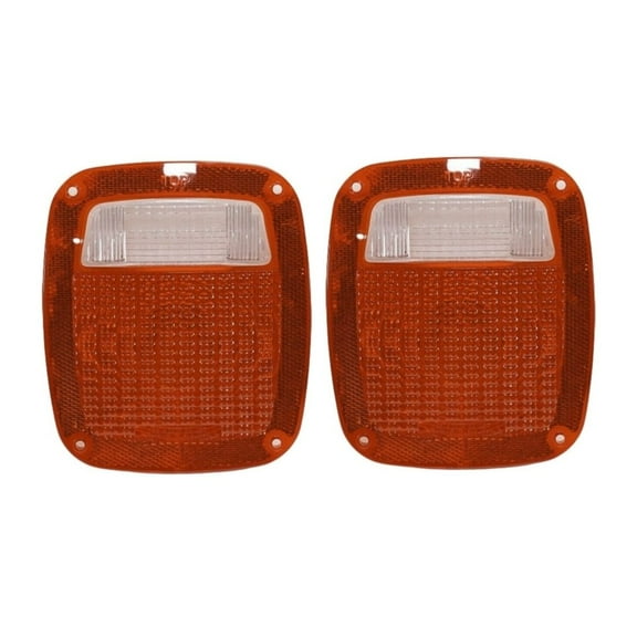KAIHUIXING 2pcs Tail Light Driver Passenger Side Plastic Red Taillight Lens Taillamp Brakelight for Jeep for Wrangler 1987-1995 1997-2006 for J10 1985-1988 for J20 1985-1988 Left and Right