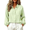 thumbnail image 3 of GigrtiJin Cotton Button Down Shirts for Womens Long Sleeve Collared Loose Blouses Dressy Casual Work Button up Shirts with Pockets, 3 of 7