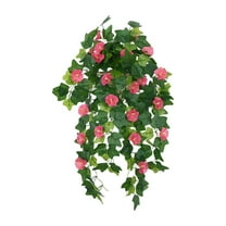 geerera Fake Hanging Flowers, Artificial Morning Glory Hanging Plants, Faux Spring Flowers, for Outdoor Front Door Patio Garden Balcony Home Decoration