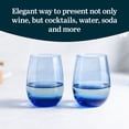 thumbnail image 4 of Libbey Classic Blue All-Purpose Stemless Wine Glasses, 15.25-ounce, Set of 6, 4 of 6