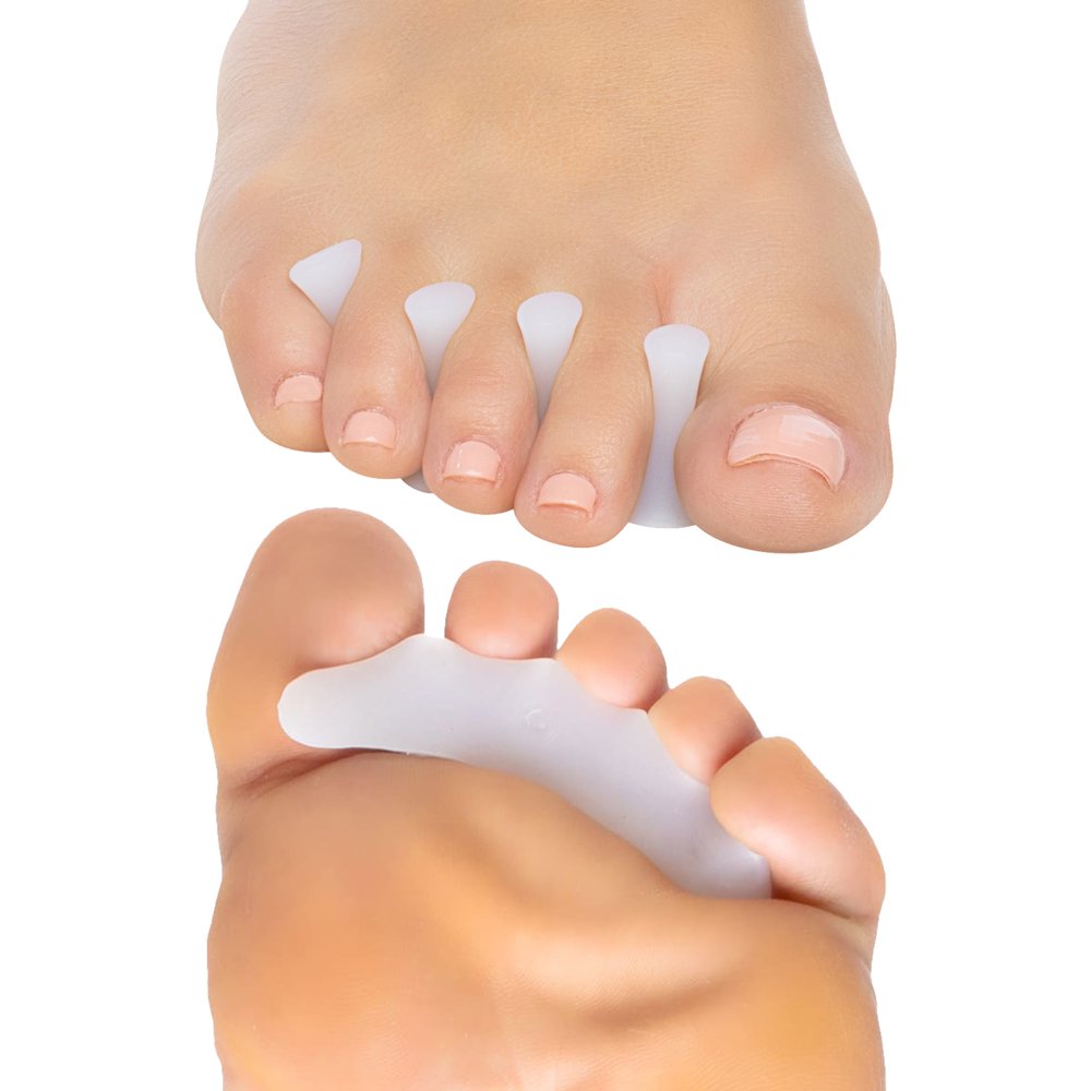 ZenToes Hammer Toe Straightener Crest with No Loop 4 Count Gel Spacer Splint and Crutch for