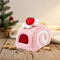 thumbnail image 6 of Plush Hamster House Small Animal Cage Small Pet Nest Pet Toy Hiding House Cute Desserts Cake Plush Hamster Bed for Rat, 6 of 7