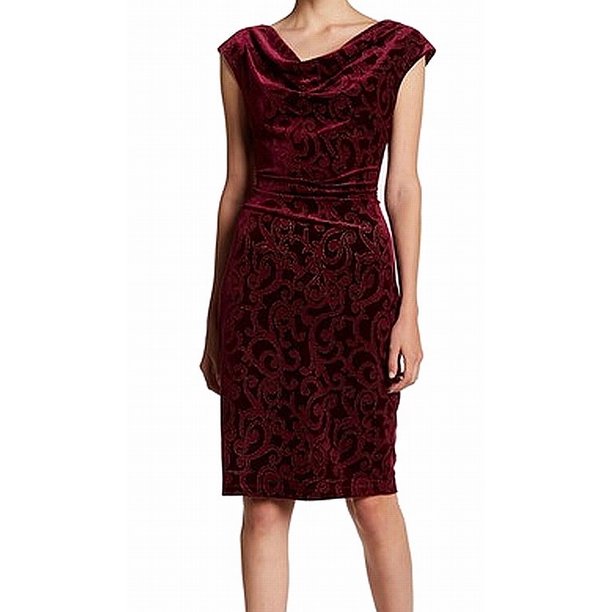 Eliza J Eliza J NEW Wine Purple Womens Size 12 CowlNeck Velvet