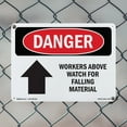 thumbnail image 4 of Workers Above Watch For Falling Material OSHA Danger Aluminum Sign 18 Inch x 12 Inch - 10 Pack, 4 of 8