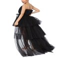 thumbnail image 4 of Hirigin Femmes hors Épaule Maille Tulle Robe Sexy Bustier Solide Couleur Étagée Bas Bouffi Robe Cocktail Robe de Bal Robe de Bal, 4 of 7