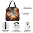 thumbnail image 3 of Rateoe Red And Gray Flame Fox Pattern Insulated Lunch Bag with Thick Aluminum Foil Lunch Tote Bag with Front Pocket for Men and Women, Ideal for Work, School, Picnics, and Travel, 3 of 5